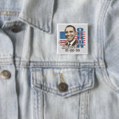 Obama Inauguration 2009 Flag Gear Vierkante Button 5,1 Cm (In situ)