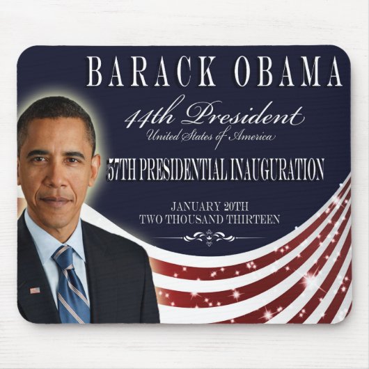 Obama Inauguration 2013 Souvenier Mousepad Muismat (Voorkant)