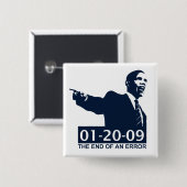 Obama Inauguration End of a Error Vierkante Button 5,1 Cm (Voorkant /achterkant)
