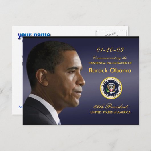 Obama Inauguration Party Invitation Briefkaart (Voorkant / Achterkant)