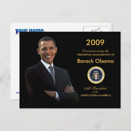 Obama Inauguration Party Invitation Briefkaart (Voorkant / Achterkant)