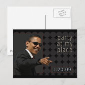 Obama Inauguration Party nodigt uit Uitnodiging Briefkaart (Voorkant / Achterkant)
