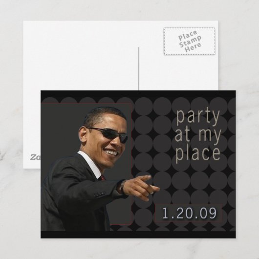 Obama Inauguration Party nodigt uit Uitnodiging Briefkaart (Voorkant / Achterkant)