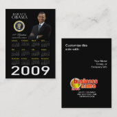 Obama Inauguration Promo Pocket Calendar 2009 Visitekaartje (Voorkant / Achterkant)