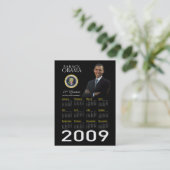Obama Inauguration Promo Pocket Calendar 2009 Visitekaartje (Staand voorkant)