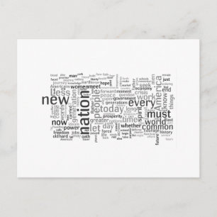 Obama Inauguration Speech Tagcloud Briefkaart