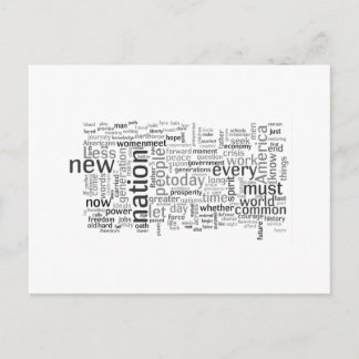 Obama Inauguration Speech Tagcloud Briefkaart