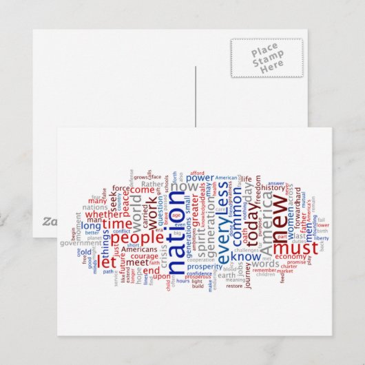 Obama Inauguration Speech Tagcloud Briefkaart (Voorkant / Achterkant)