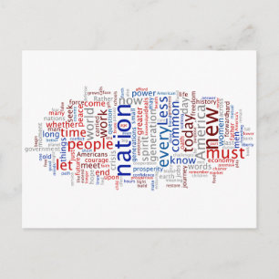 Obama Inauguration Speech Tagcloud Briefkaart