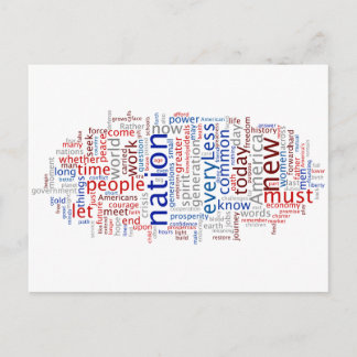 Obama Inauguration Speech Tagcloud Briefkaart