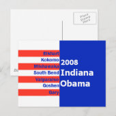 Obama INDIANA Briefkaart (Voorkant / Achterkant)