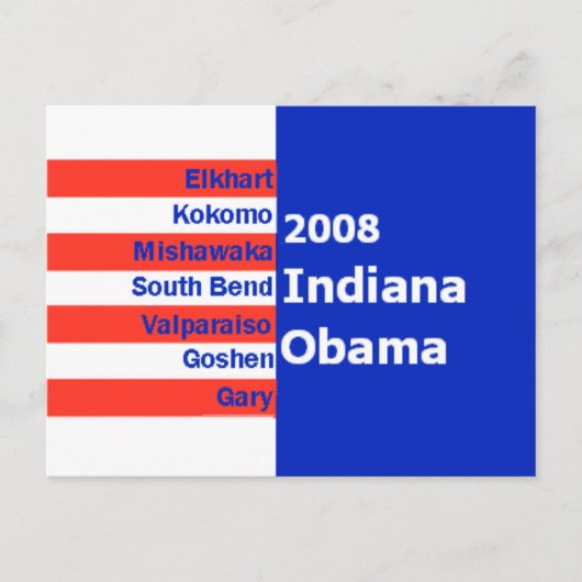 Obama INDIANA Briefkaart (Voorkant)