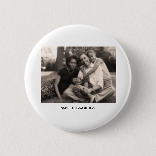 Obama, INSPIRE.DREAM.GELOOF. Ronde Button 5,7 Cm (Voorkant)