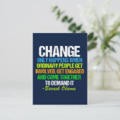 Obama Inspirerend Speech Quote Change Politics Briefkaart (Staand voorkant)