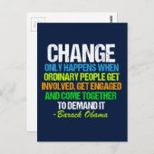 Obama Inspirerend Speech Quote Change Politics Briefkaart (Voorkant / Achterkant)