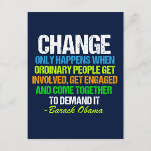 Obama Inspirerend Speech Quote Change Politics Briefkaart
