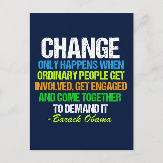 Obama Inspirerend Speech Quote Change Politics Briefkaart (Voorkant)