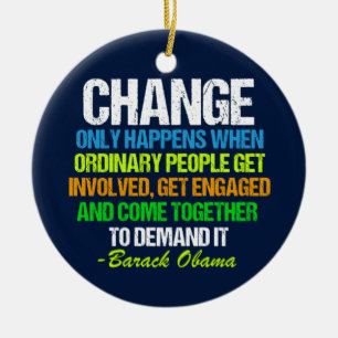 Obama Inspirerend Speech Quote Keramisch Ornament