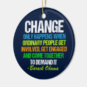 Obama Inspirerend Speech Quote Keramisch Ornament (Links)