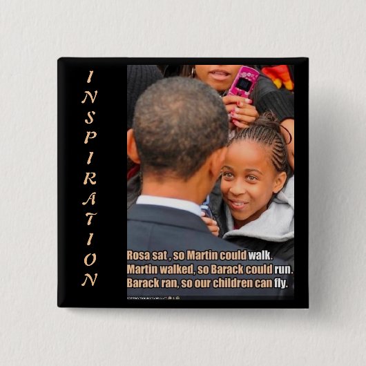 OBAMA-Inspirerend Vierkante Button 5,1 Cm (Voorkant)