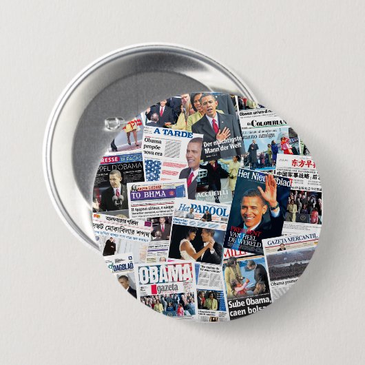 Obama International Inauguration Newspaper Button (Voorkant /achterkant)