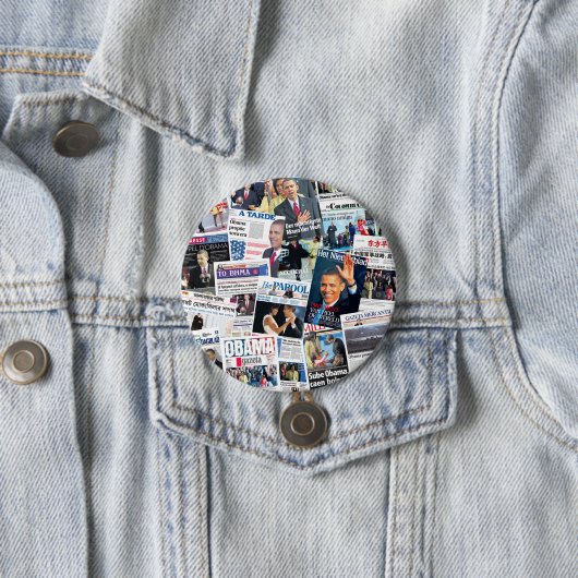Obama International Inauguration Newspaper Button (In situ)