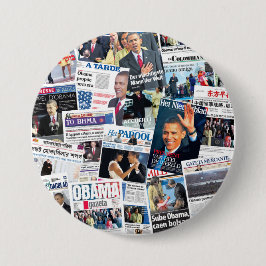 Obama International Inauguration Newspaper Button