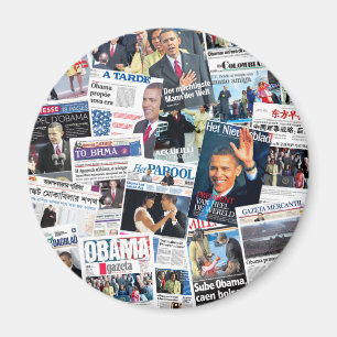 Obama International Inauguration Newspaper Magnet