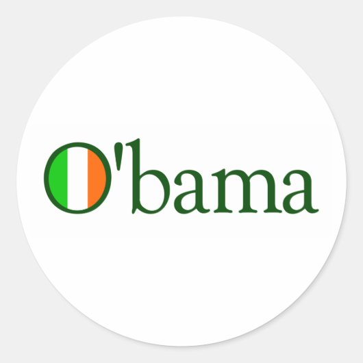 Obama Irish Ronde Sticker (Voorkant)