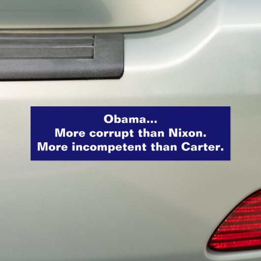 Obama is corrupt en incompetent bumpersticker (Op auto)