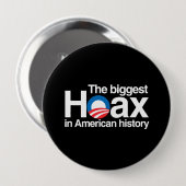 OBAMA IS DE GROOTSTE HOAX IN GESCHIEDENIS RONDE BUTTON 4,0 CM (Voorkant /achterkant)