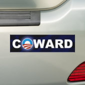 Obama is een lafaarster bumpersticker (Op auto)
