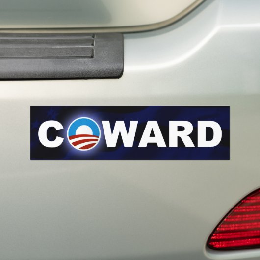Obama is een lafaarster bumpersticker (Op auto)