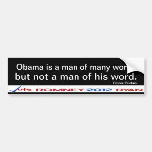 Obama is geen man van zijn woord Sticker
