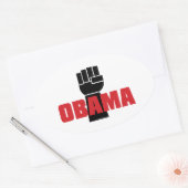 Obama is goed! Zwarte Vuist Stickers (Envelop)