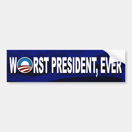 Obama is het ergste President ooit (bumpersticker) Bumpersticker (Voorkant)