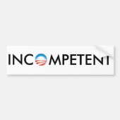 Obama is incompetent bumpersticker (Voorkant)