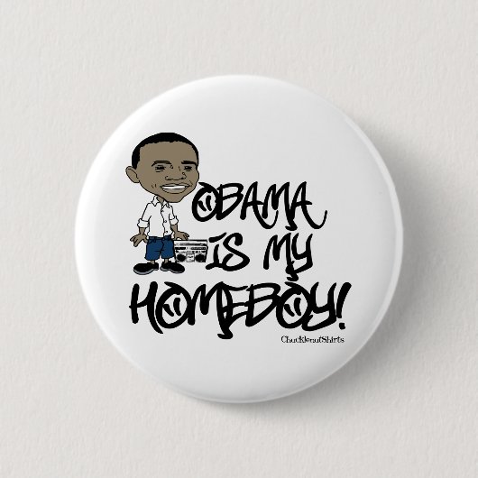 Obama is mijn Homeboy. Ronde Button 5,7 Cm (Voorkant)