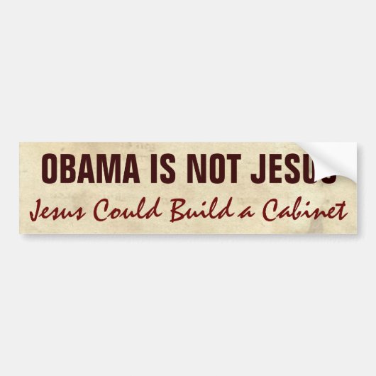 Obama is niet Jezus grappig politiek Bumpersticker (Voorkant)