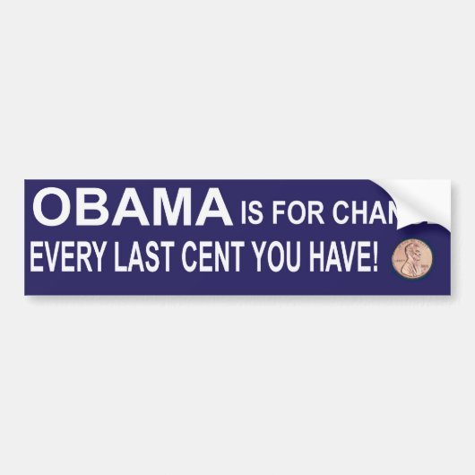 Obama is voor verandering bumpersticker (Voorkant)