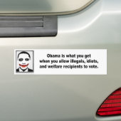 Obama is wat je krijgt als bumpersticker (Op auto)