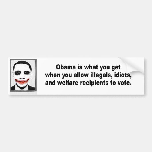 Obama is wat je krijgt als bumpersticker (Voorkant)