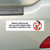 Obama is wat je krijgt als bumpersticker (Op auto)