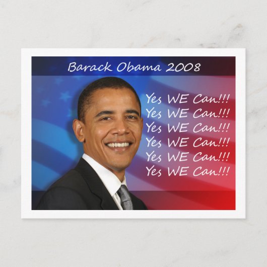 Obama Ja, we kunnen Briefkaart (Voorkant)