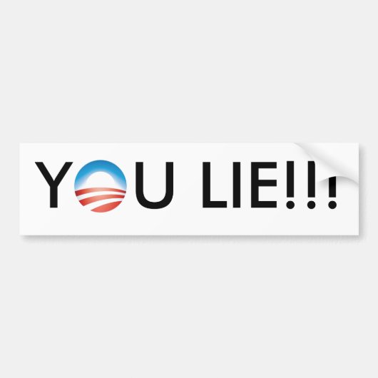 Obama, je liegt!!! bumpersticker (Voorkant)