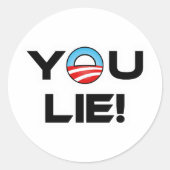 Obama, je liegt ronde sticker (Voorkant)