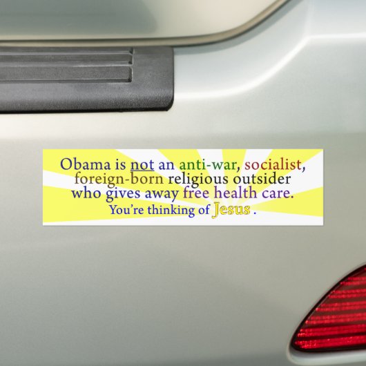 Obama & Jesus Bumpersticker (Op auto)