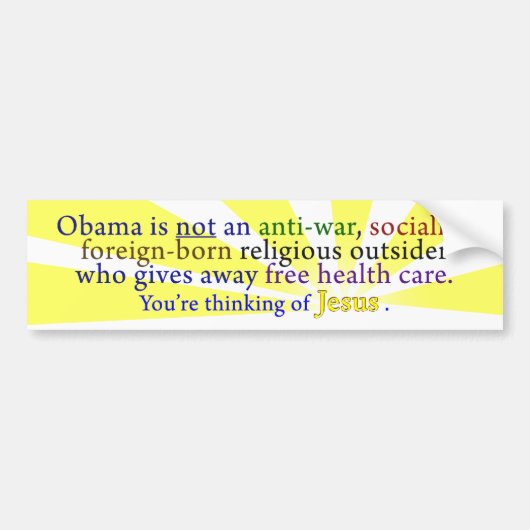 Obama & Jesus Bumpersticker (Voorkant)