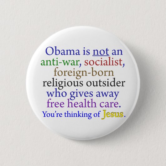Obama & Jesus Ronde Button 5,7 Cm (Voorkant)