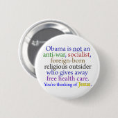 Obama & Jesus Ronde Button 5,7 Cm (Voorkant /achterkant)